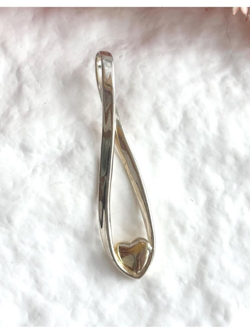 Lavaggi Designer Bolivia Made Vintage Gold Heart Twisted 925 Vintage Pendant